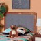 Baxton Studio Sarine Mid-Century Modern Dark Grey Fabric and Walnut Brown Finished Wood Twin Size Headboard 181-11164-Zoro - alternate 5